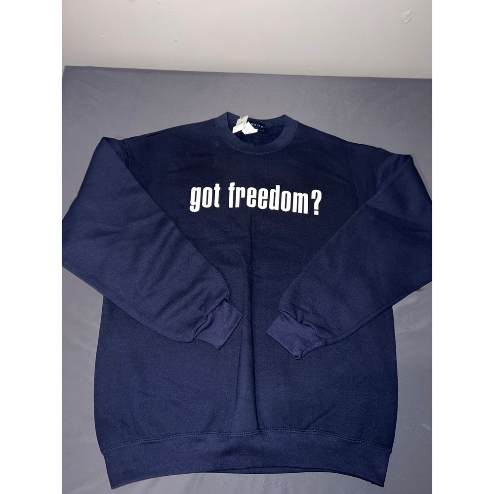 Velocity Mens United States Navy Got Freedom Graphic Sweatshirt Navy Blue MD